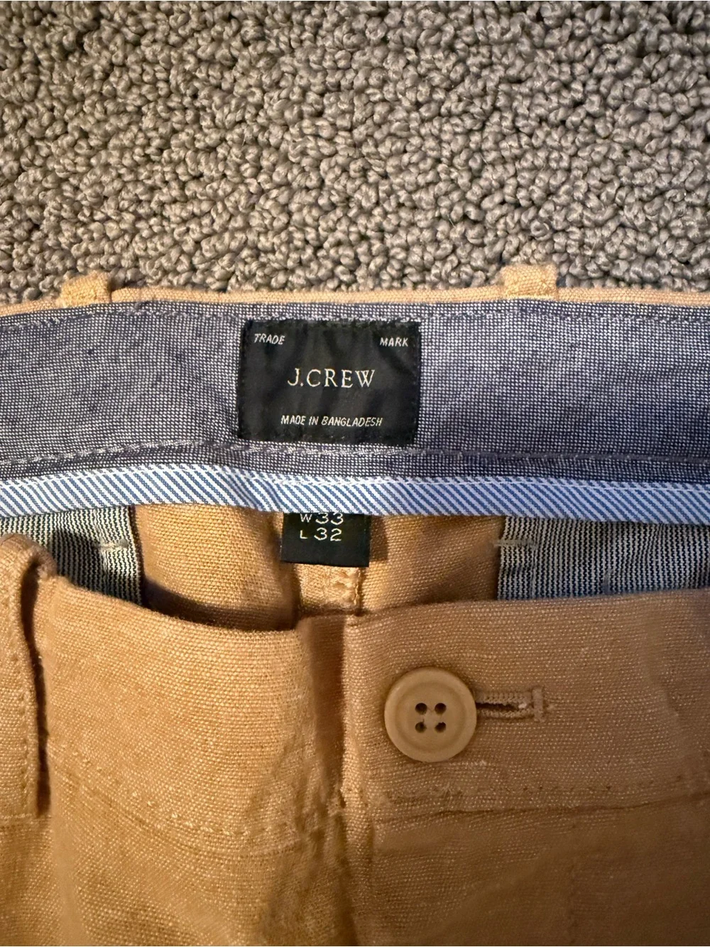 J.Crew Men's Slim Chino Pants - Tan 33x32